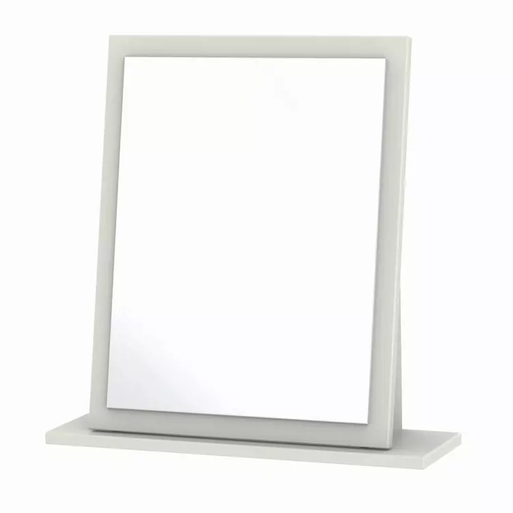 Modern Small Dressing Table Mirror, White Gloss Dresser With Mirror