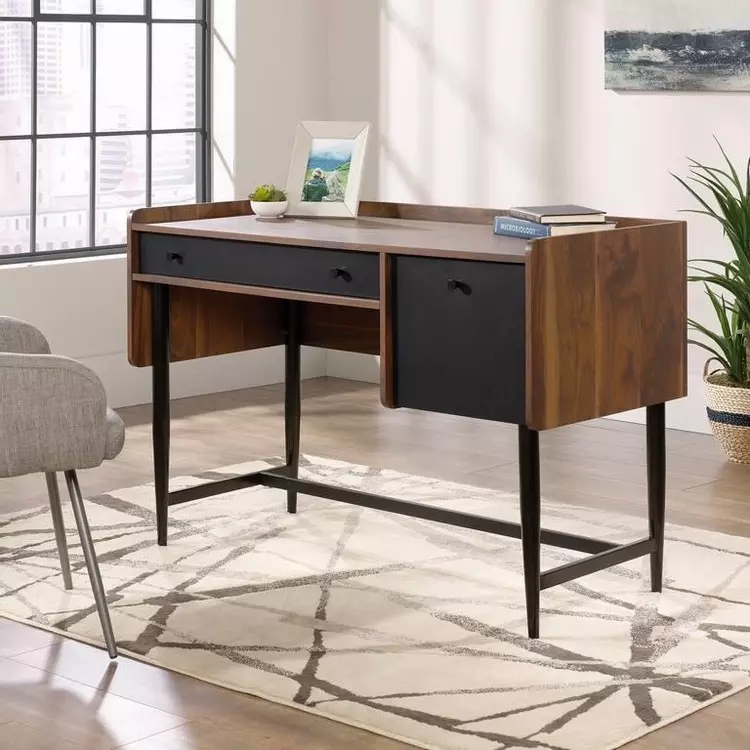 Walnut Finish Compact Computer Desk Pattens Furniture Stoke On