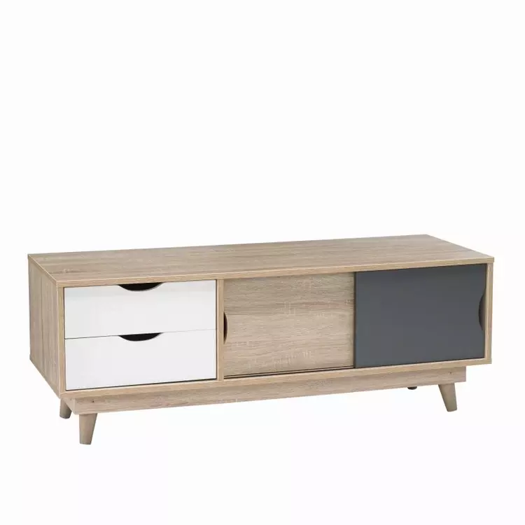 Modern Style Tv Unit With Sliding Doors, Modern Media Cabinet With Doors