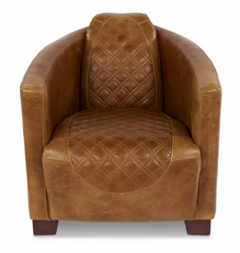 Leather Accent Chair Pattens, Real Leather Tub Chairs Brown