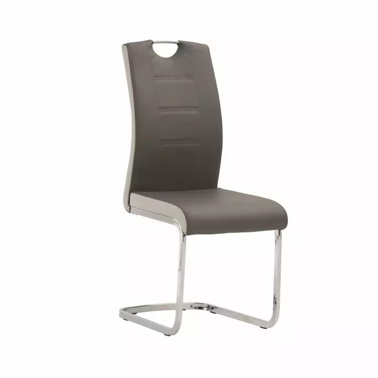 Modern Cantilever Faux Leather Dining, Chrome Faux Leather Dining Chairs