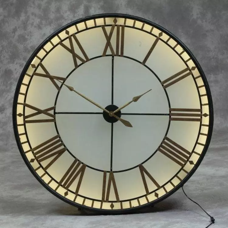 Large Back Lit Glass Black Gold Westminster Wall Clock Pattens Furniture Stoke On T Staffordshire - Extra Large Wall Clocks Uk 120cm