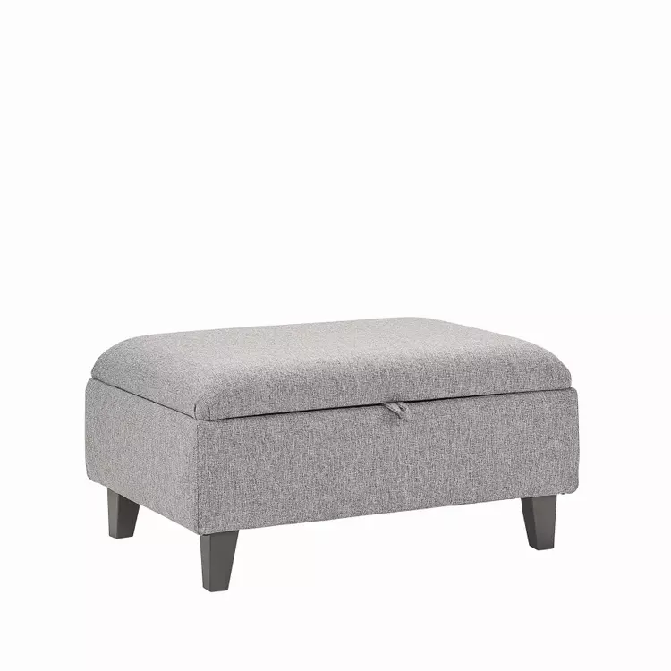 Grey Fabric Storage Footstool Pattens, Grey Vanity Storage Stool
