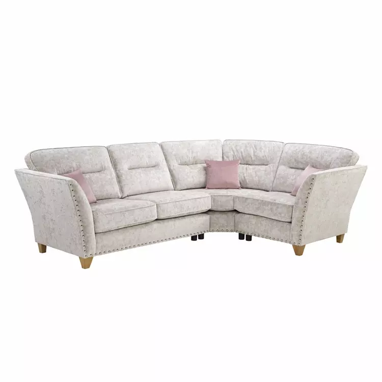 Fabric Small Corner Sofa With Footstool, Corner Sofa With High Back