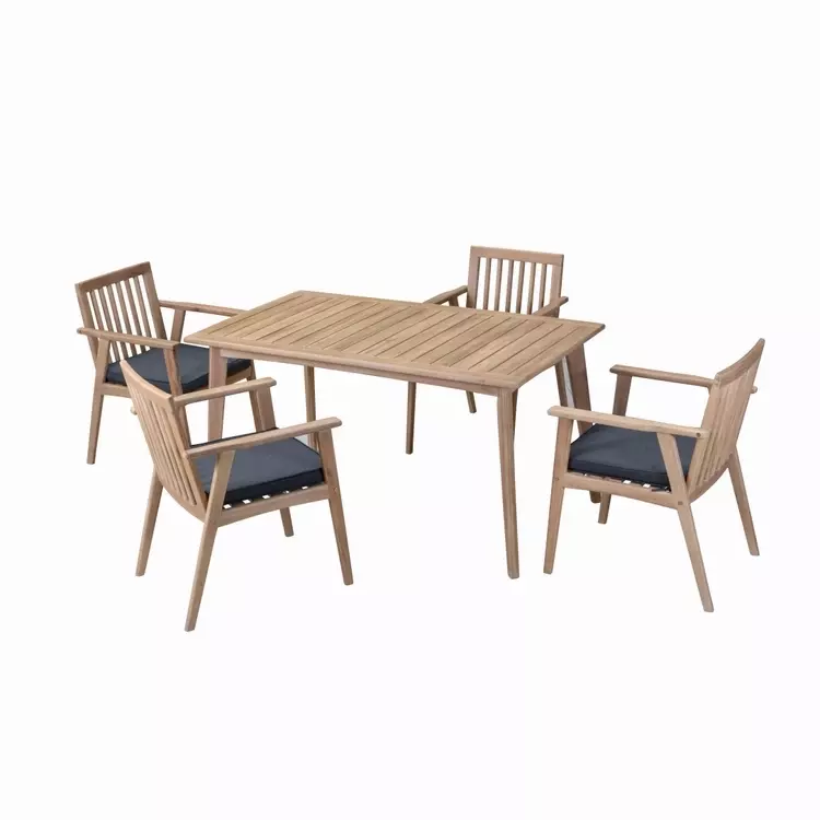 Acacia Wood Rectangular Outdoor Dining, Wooden Outdoor Dining Chairs Uk