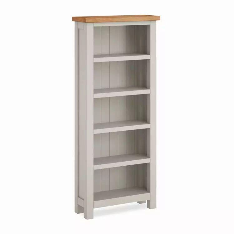 Grey Painted Tall Slim Bookcase Pattens Furniture Stoke On Trent